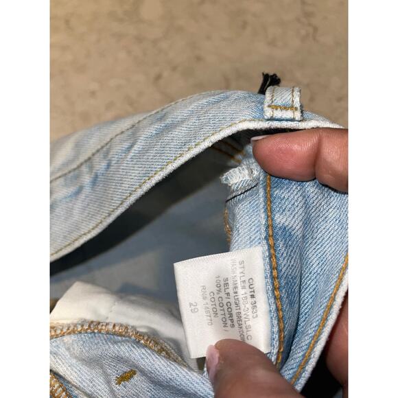 Re/Done Double Yoke Classic High Rise Straight Leg Denim Jean size 29 NWT - Picture 12 of 14